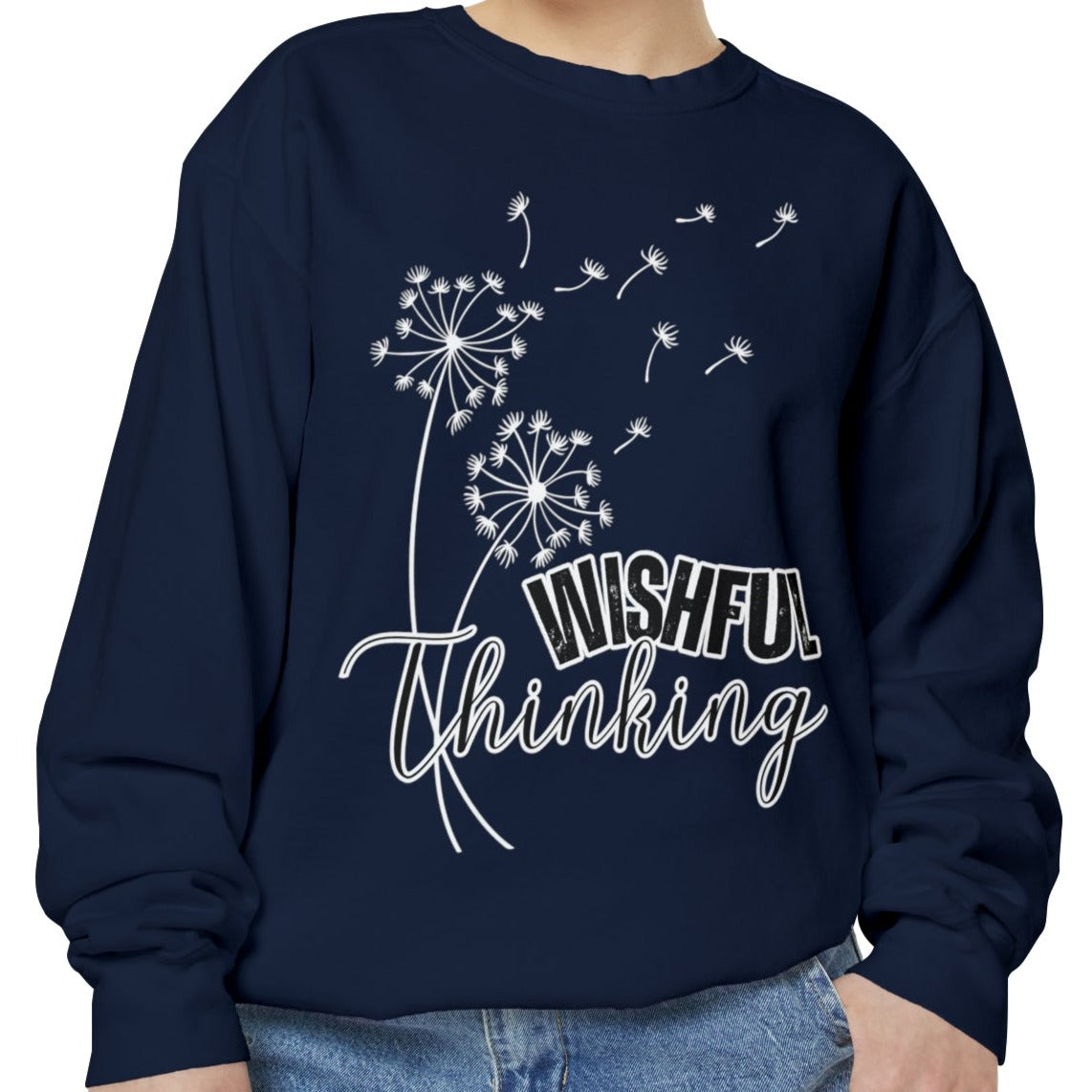 Wishful Thinking Women's Comfort Colors Sweatshirt - Cozy and Thoughtful - Eddy and Rita