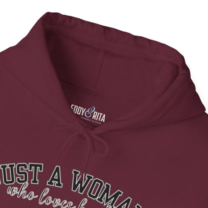 Just a Woman Who Loves Books: Cozy Women's Hoodie for Literary Enthusiasts