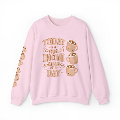 Hot Chocolate Kind of Day Women's Sweatshirt: Cozy Arm Detail and Comfortable Style - Eddy and Rita