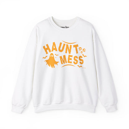 Eddy and Rita Women's Heavy Crewneck Sweatshirt - "Haunt Mess" Halloween Graphic Pullover