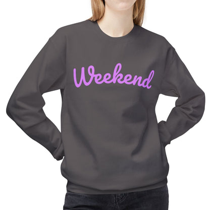 Eddy and Rita Women's Midweight Crewneck Sweatshirt - "Weekend" Graphic Pullover