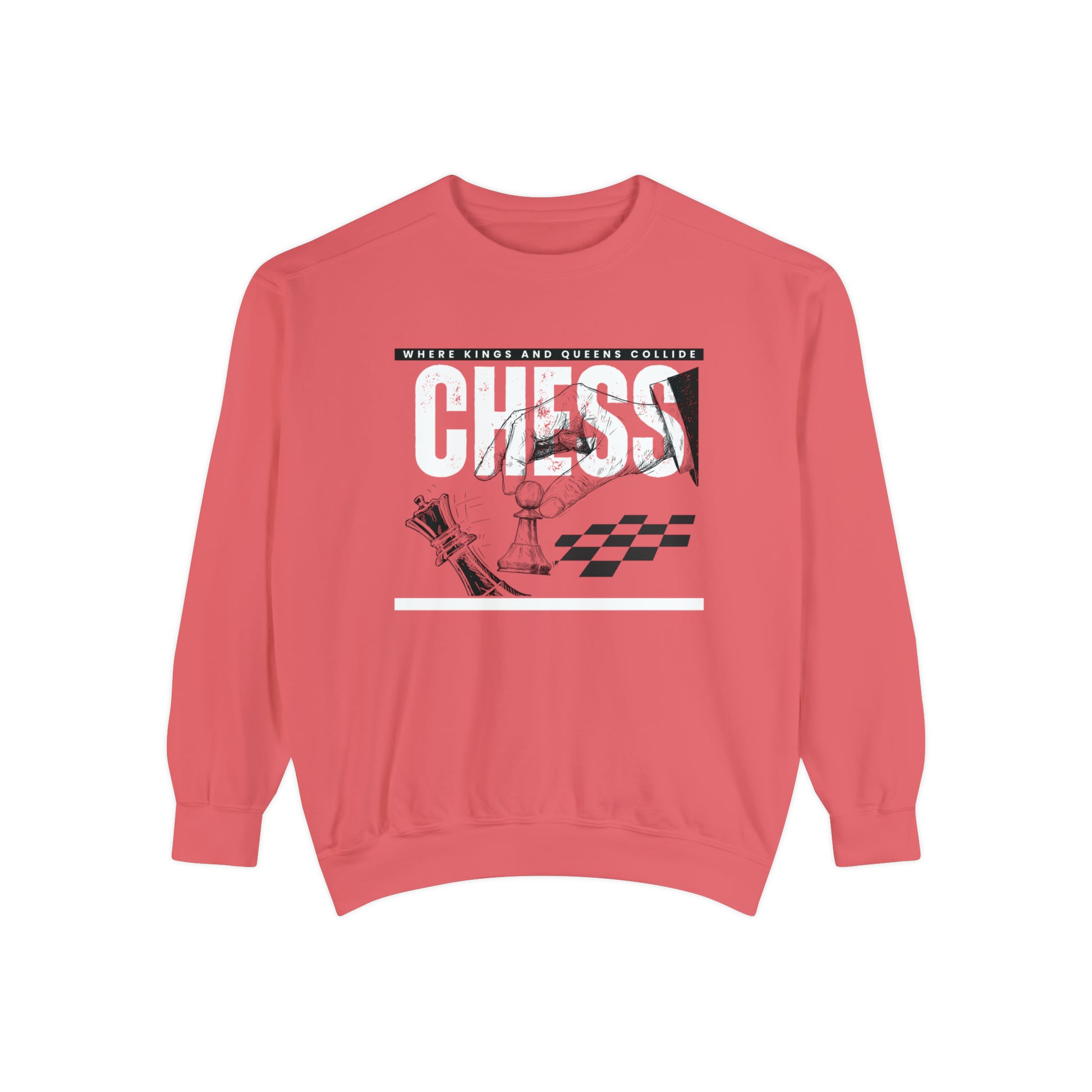 Chess, Where Kings and Queens Collide Strategic Comfort Colors Men's Sweatshirt - Eddy and Rita