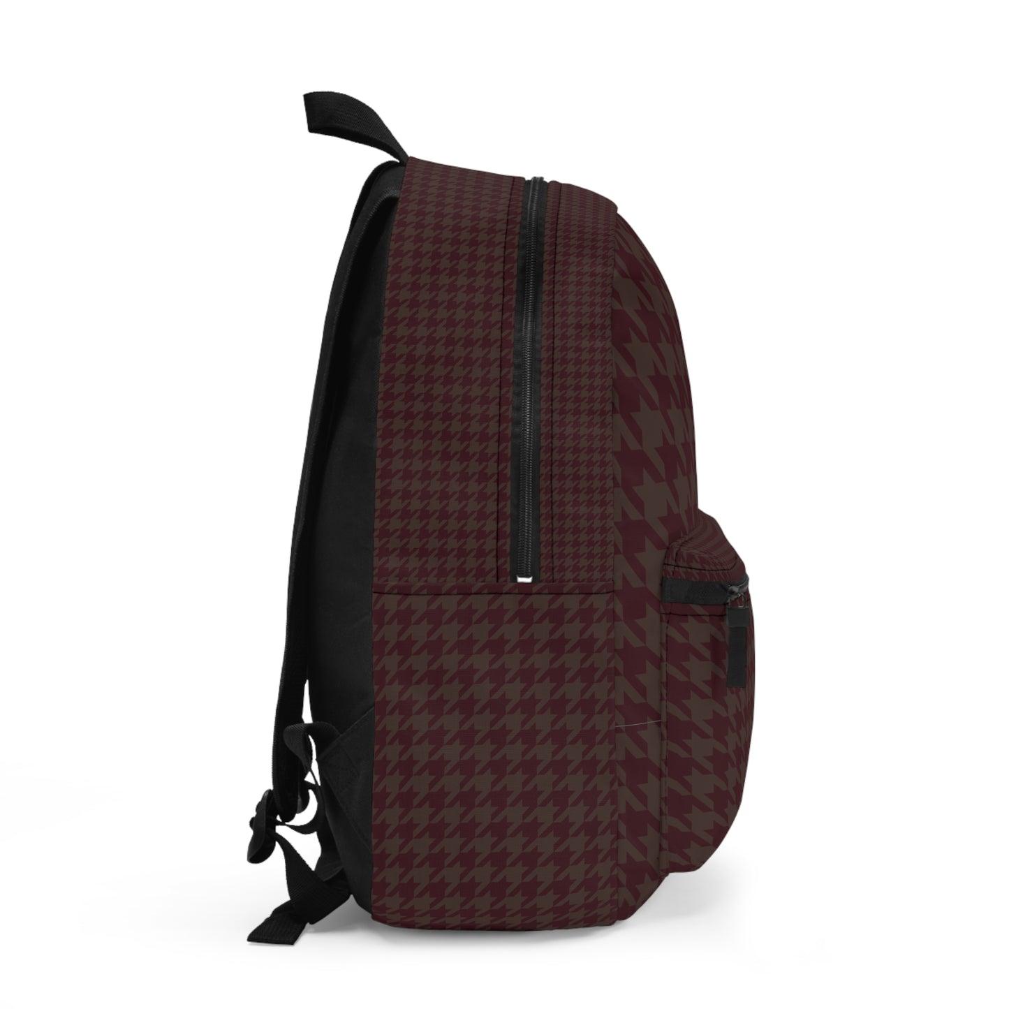 Eddy and Rita Women's Deep Plum and Dark Charcoal Houndstooth Backpack - Premium Designer Bag