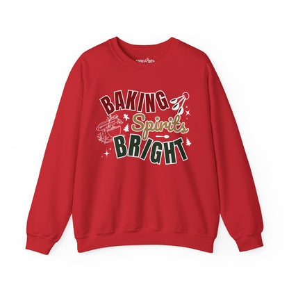 Women's Heavy Sweatshirt – "Baking Spirits Bright" Christmas Baking Graphic Sweatshirt