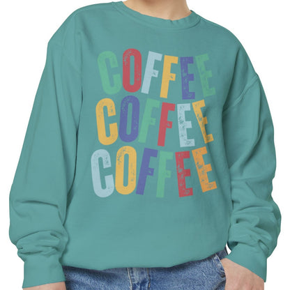 Women's Comfort Colors Coffee Bliss Sweatshirt: Cozy and Vibrant - Eddy and Rita