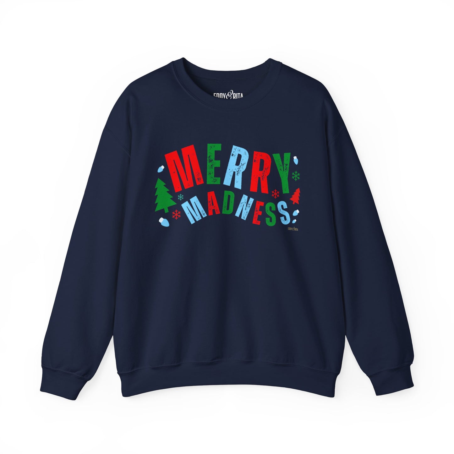 Women's Heavy Sweatshirt – "Merry Madness" Fun and Festive Christmas Graphic Sweatshirt