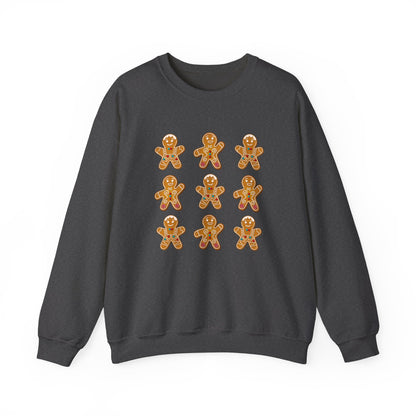 Women's Heavy Sweatshirt – "Gingerbread Cookie" Festive Holiday Graphic Sweatshirt