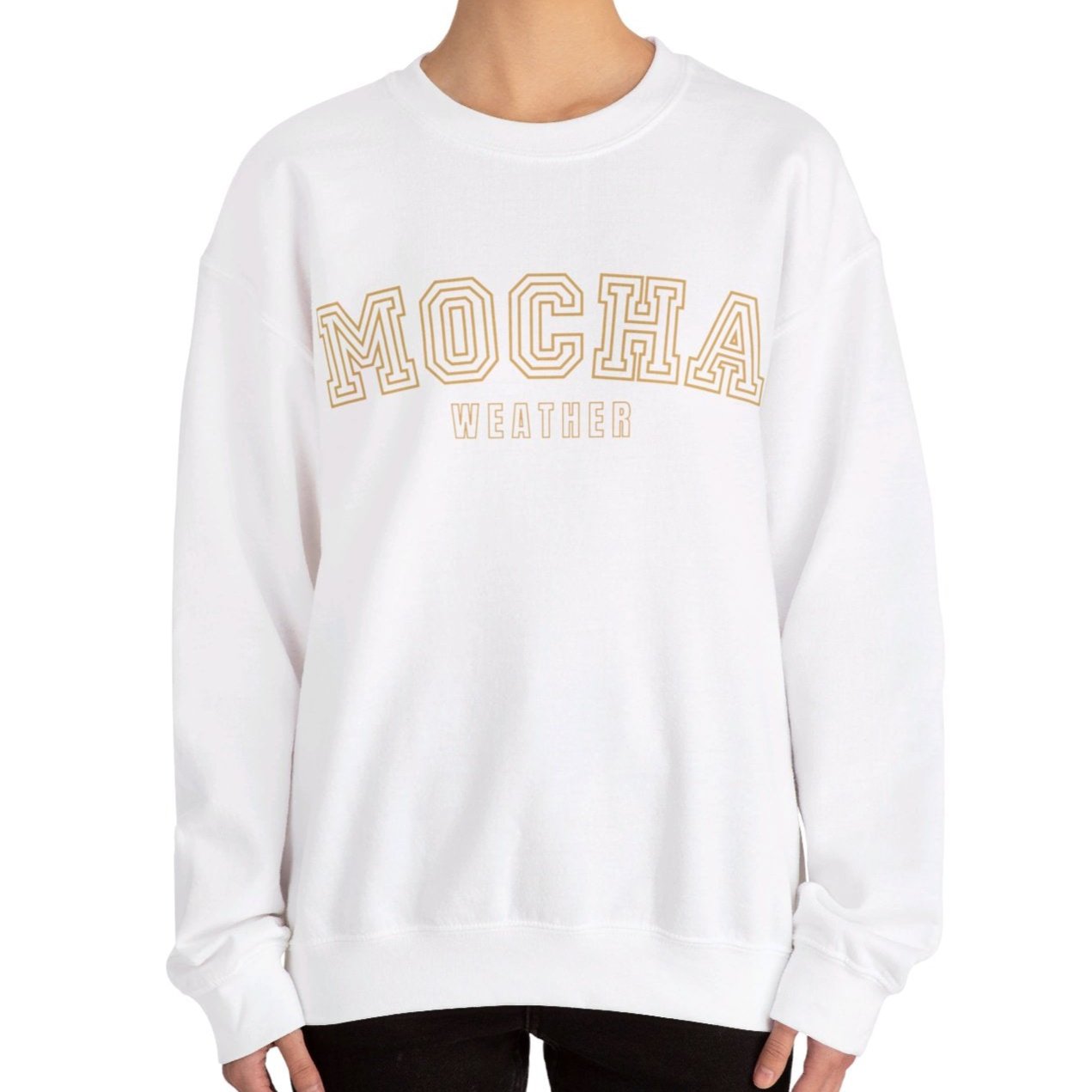 Women's Heavy Blend Sweatshirt – "Mocha Weather" Cozy Graphic Sweatshirt