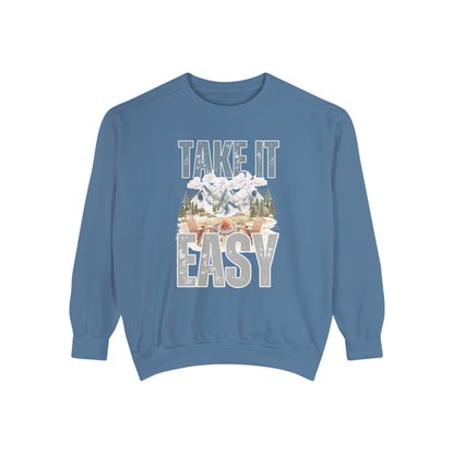 Take It Easy Cozy Comfort Colors Women's Sweatshirt - Embrace Comfort