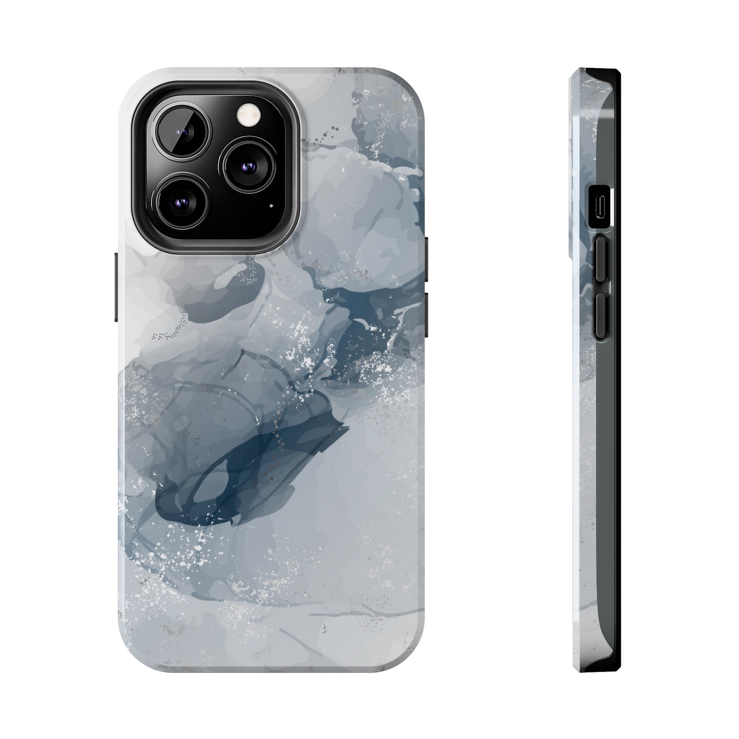 Gray and White Marble Pattern Cell Phone Case - Elegant and Sleek Device Cover