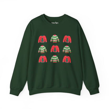 Women's Heavy Sweatshirt – "Festive Christmas Sweaters" Fun Holiday Graphic Sweatshirt