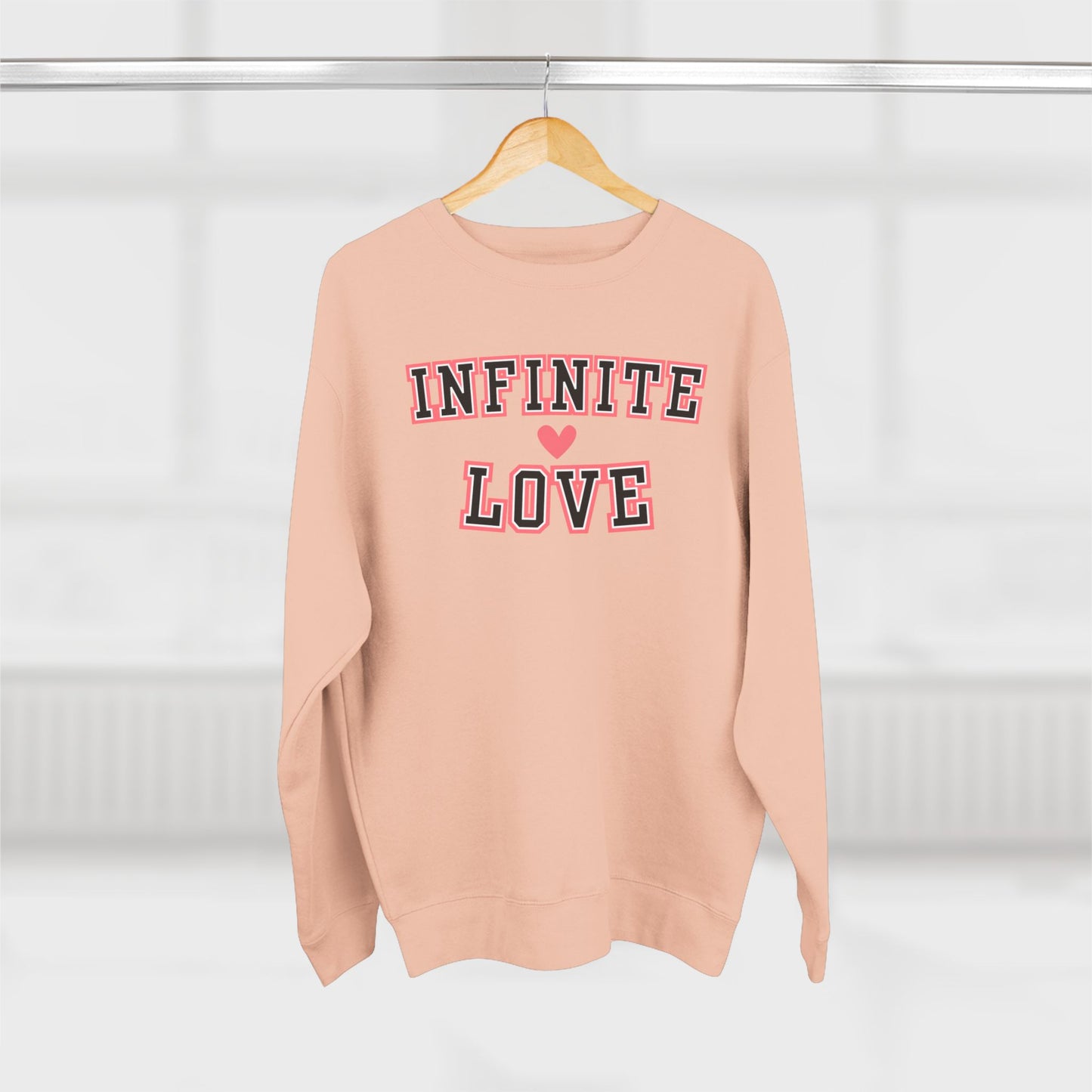 Women's Valentine's Day Graphic Sweatshirt – 'Infinite Love' Cozy Pullover – Romantic Gift for Her, Casual Holiday Outfit