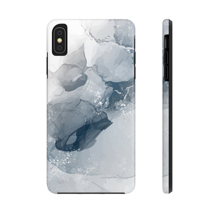 Gray and White Marble Pattern Cell Phone Case - Elegant and Sleek Device Cover