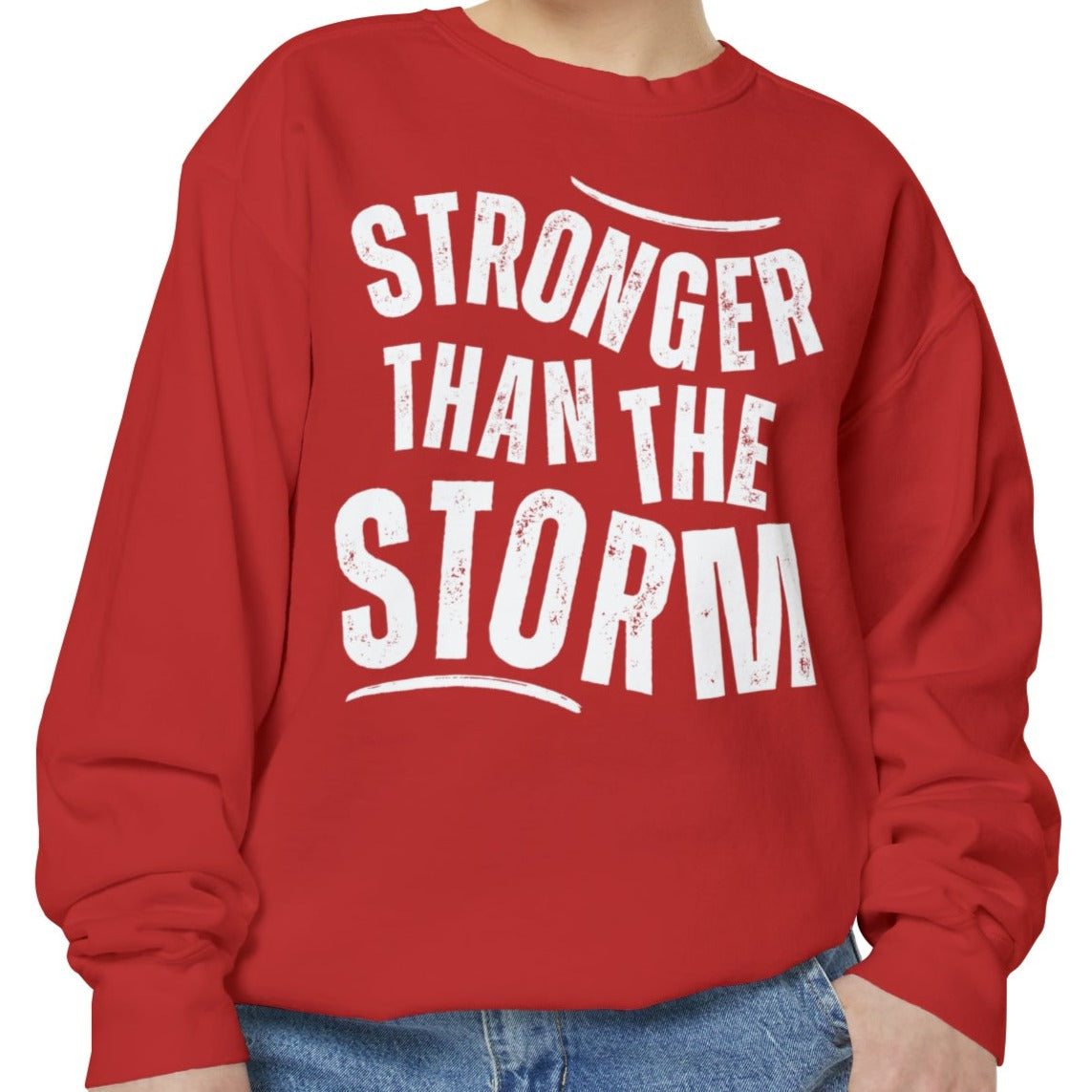 Stronger than the Storm Comfort Colors Women's Sweatshirt - Cozy and Resilient - Eddy and Rita