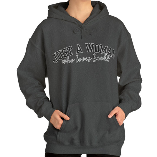 Just a Woman Who Loves Books: Cozy Women's Hoodie for Literary Enthusiasts - Eddy and Rita