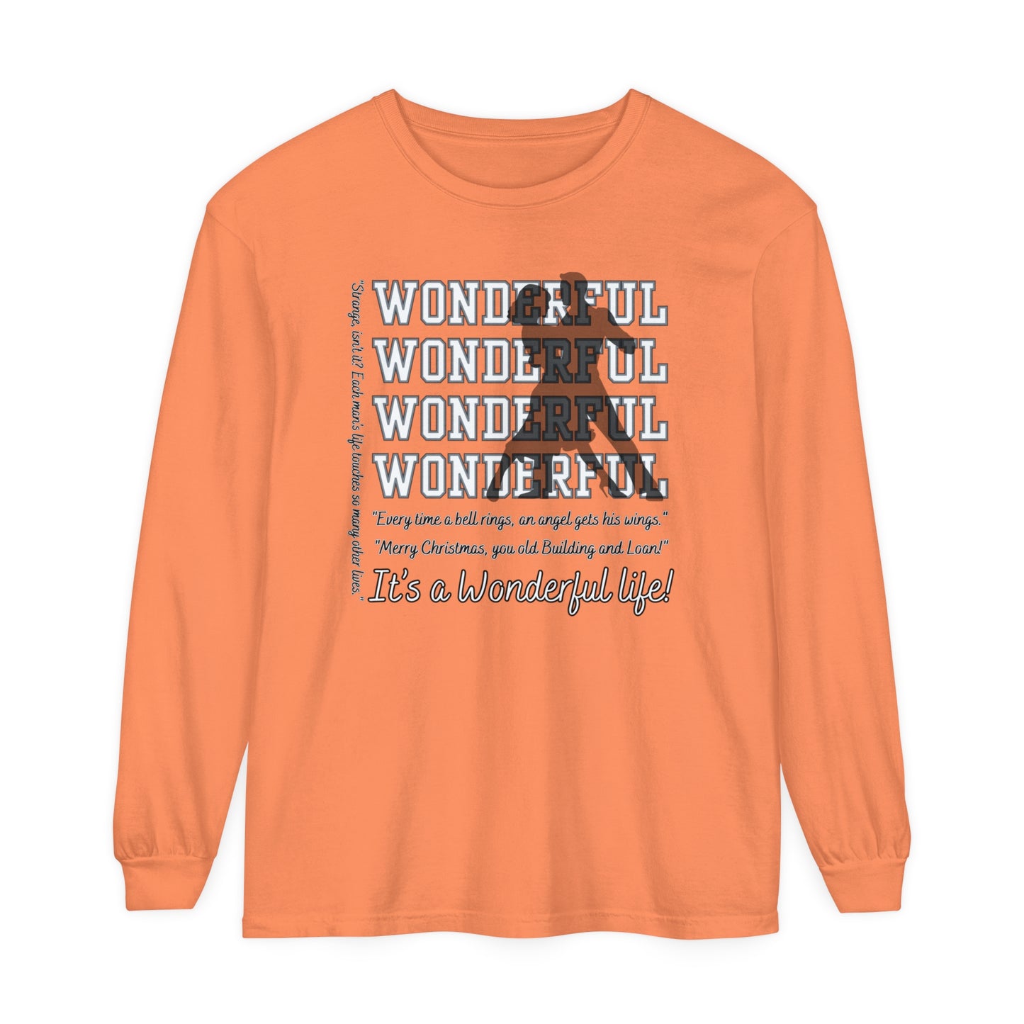 Women's Comfort Colors Long Sleeve Tee: Christmas Movie Inspired by 'It's a Wonderful Life'!- Eddy and Rita