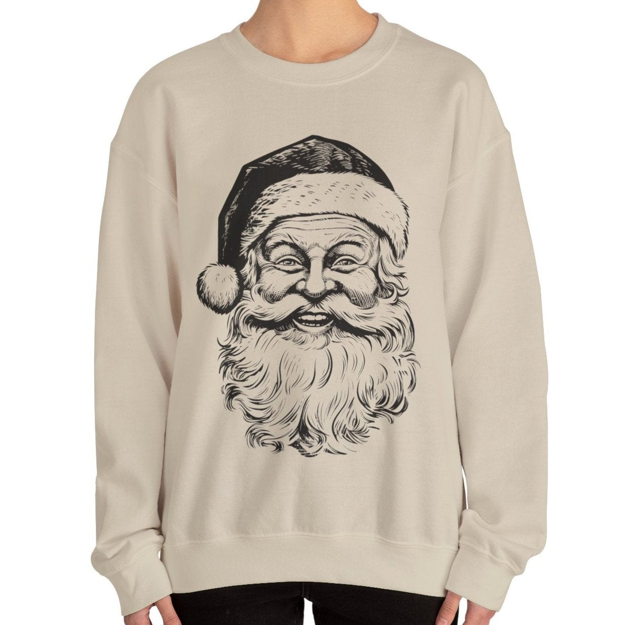 Women’s Heavy Sweatshirt – Vintage Santa Design | Classic and Cozy Holiday Pullover