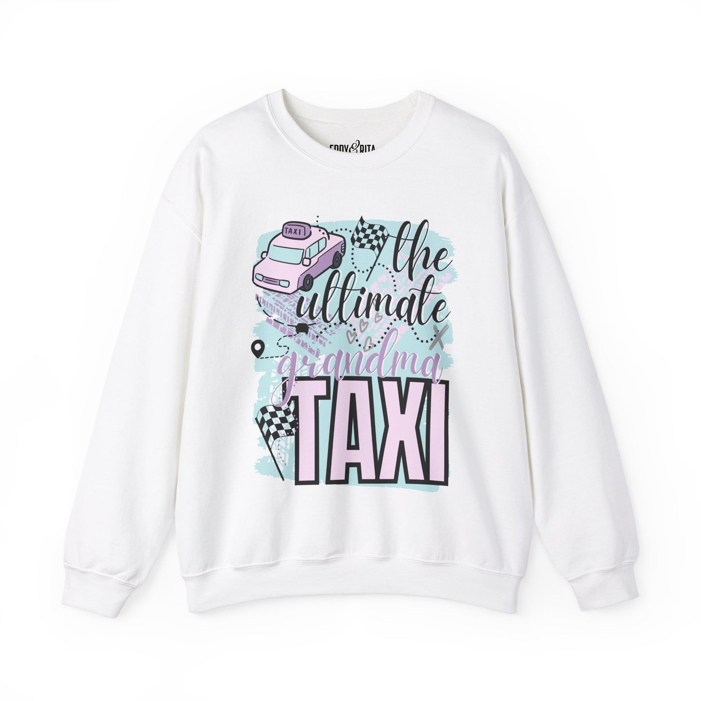 Women's Heavy Sweatshirt – "The Ultimate Grandma Taxi" Fun and Cozy Family Graphic Sweatshirt