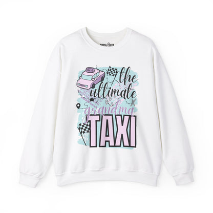 Women's Heavy Sweatshirt – "The Ultimate Grandma Taxi" Fun and Cozy Family Graphic Sweatshirt