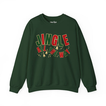 Women's Heavy Sweatshirt – "Jingle All The Way" Festive Christmas Graphic Sweatshirt