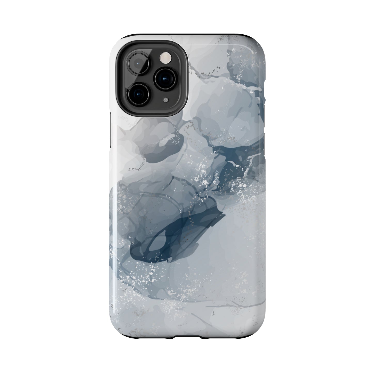 Gray and White Marble Pattern Cell Phone Case - Elegant and Sleek Device Cover