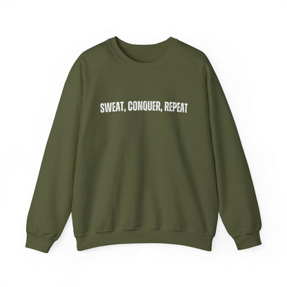 Sweat, Conquer, Repeat Men's Sweatshirt: Motivational Comfort for Endless Success - Eddy and Rita