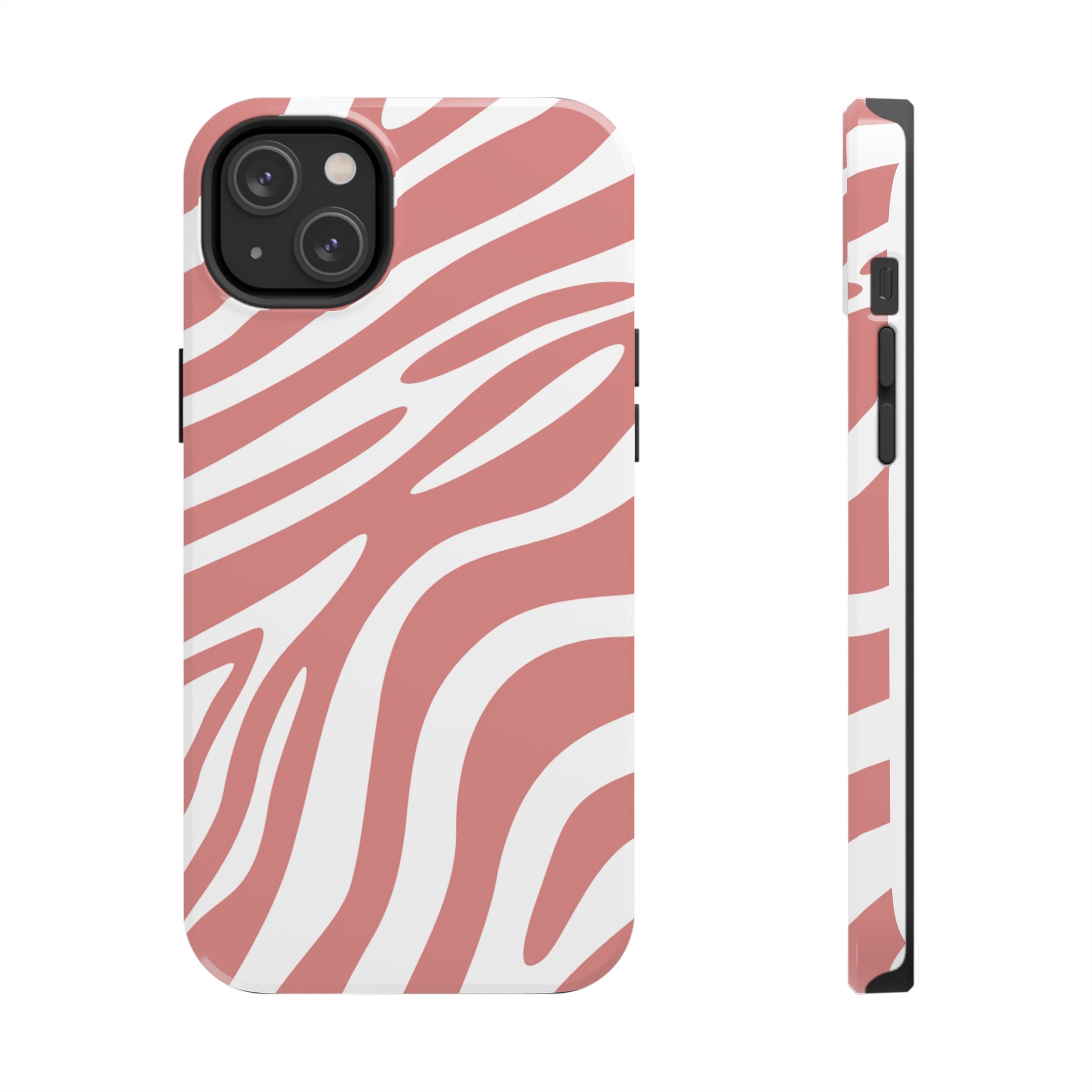 Pink and White Zebra Stripes iPhone Case - Stylish and Protective Cover for Your Device