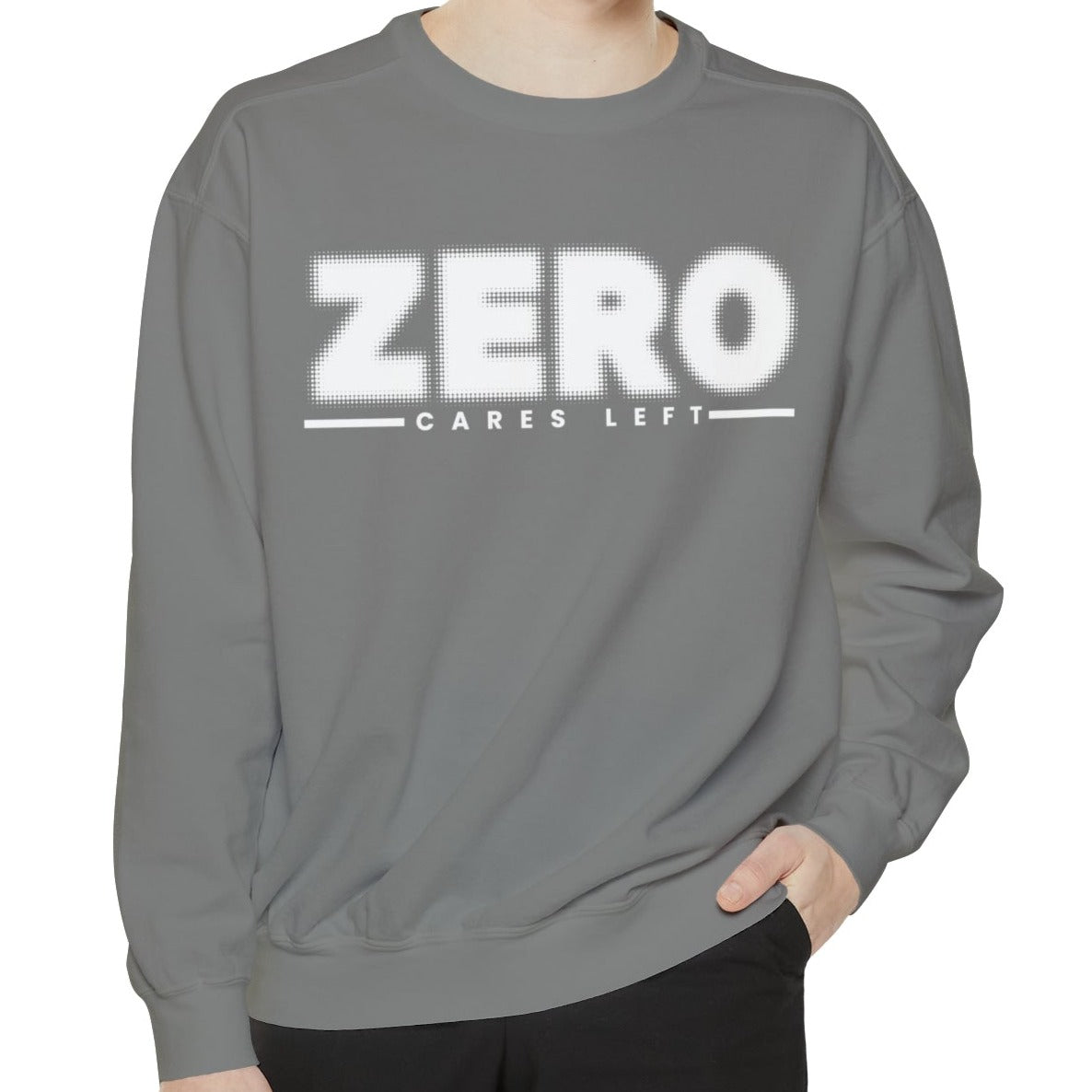 Zero Cares Left Comfort Colors Men's Sweatshirt - Effortless Vibes - Eddy and Rita