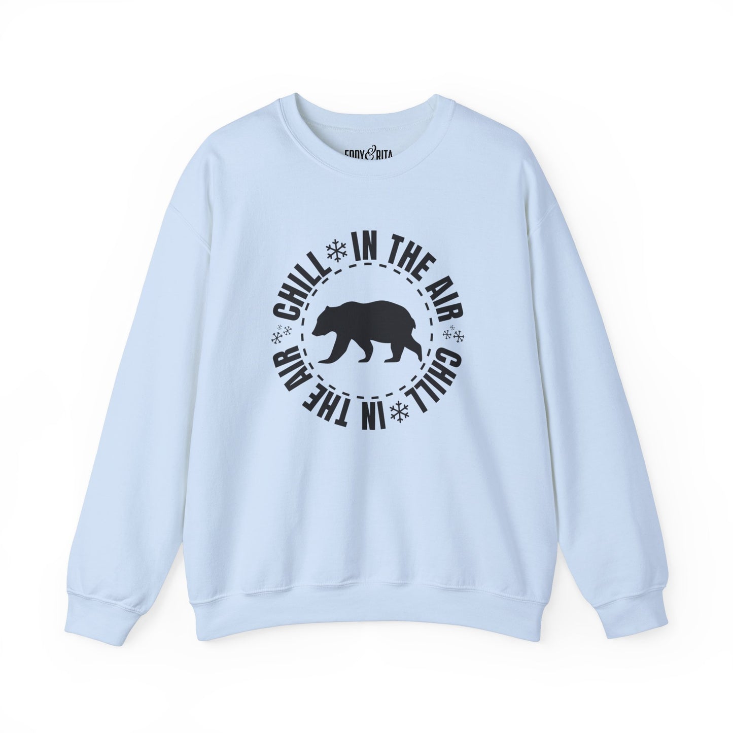 Women's Heavy Sweatshirt – "Chill In The Air Bear" Cozy Winter Graphic Sweatshirt