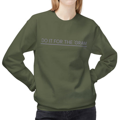 Eddy and Rita Women's Midweight Crewneck Sweatshirt - "Do It for the 'Gram" Trendy Graphic Pullover