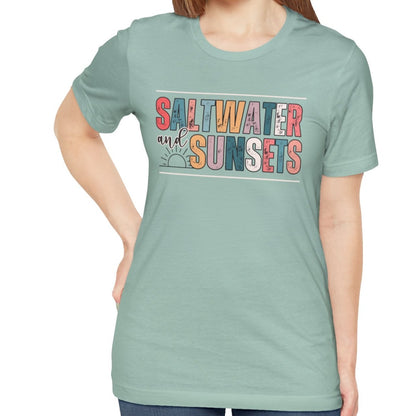 Saltwater and Sunsets Women's Bella Canvas T-Shirt - Eddy and Rita