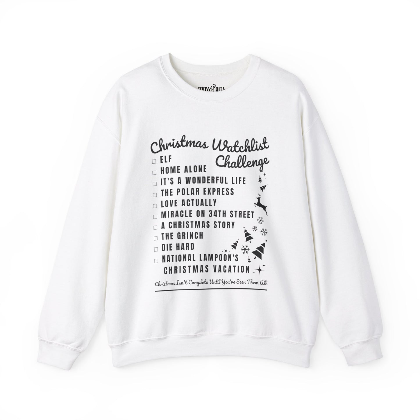 Women’s Heavy Sweatshirt – “Christmas Watchlist Challenge” | Cozy and Festive Holiday Apparel