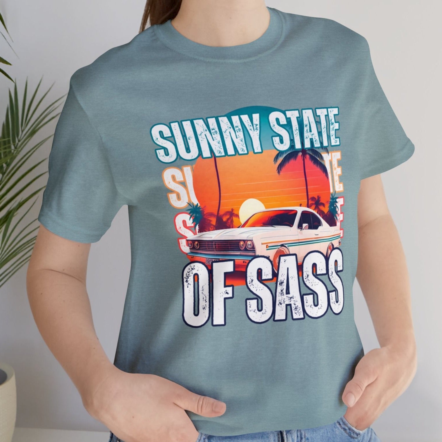 Sunny State of Sass Retro Car Women's Bella Canvas T-shirt - Eddy and Rita