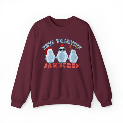 Yeti Yuletide Jamboree: FestivYeti Yuletide Jamboree: Festive Women's Sweatshirt with Christmas Yetis - Eddy and Rita