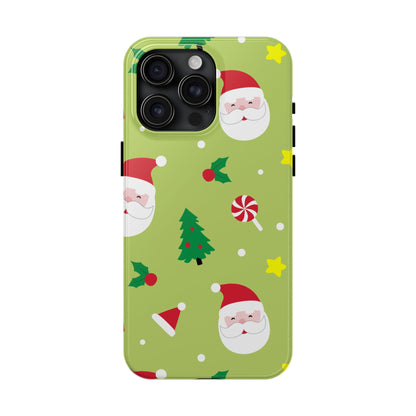 Tough Phone Case for iPhone – Bright Santa Design | Durable Holiday Stocking Stuffer Gift