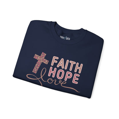 Faith Hope Love Women's Sweatshirt: Inspirational Style - Eddy and Rita