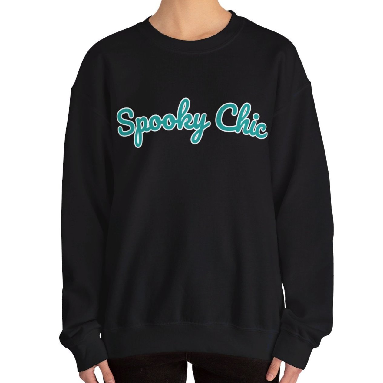 Women's Heavy Blend Sweatshirt – "Spooky Chic" Trendy Halloween Graphic Sweatshirt