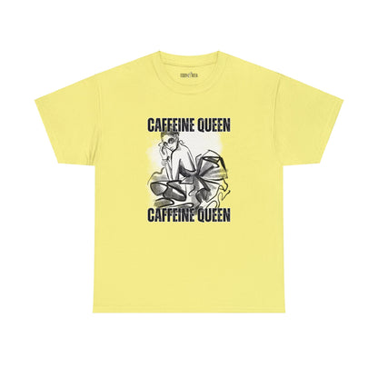 Caffeine Queen Comfort - Women's Heavy Cotton Tee for Coffee Lovers - Eddy and Rita