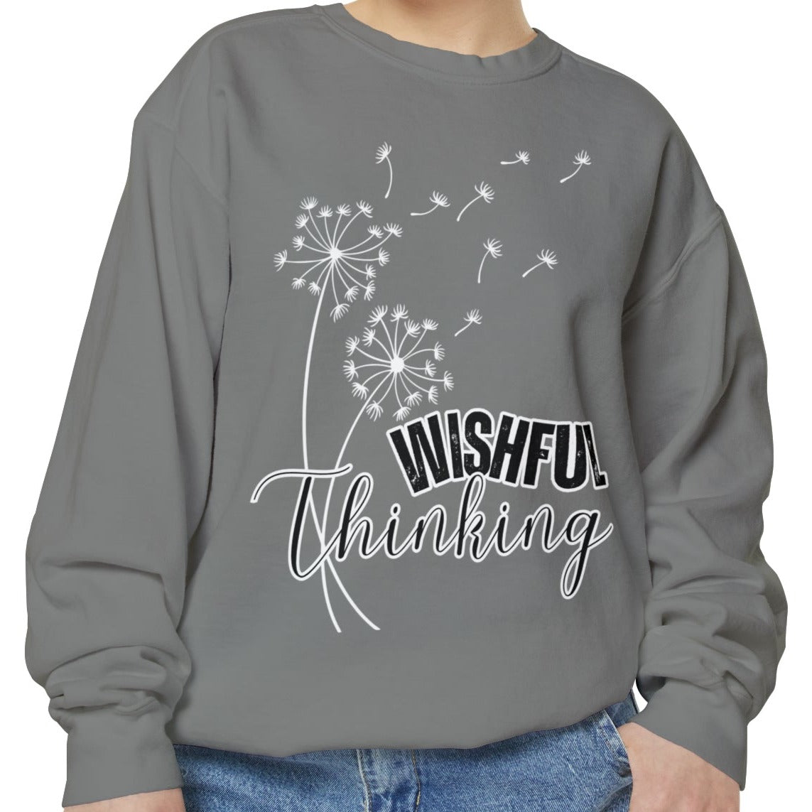 Wishful Thinking Women's Comfort Colors Sweatshirt - Cozy and Thoughtful - Eddy and Rita