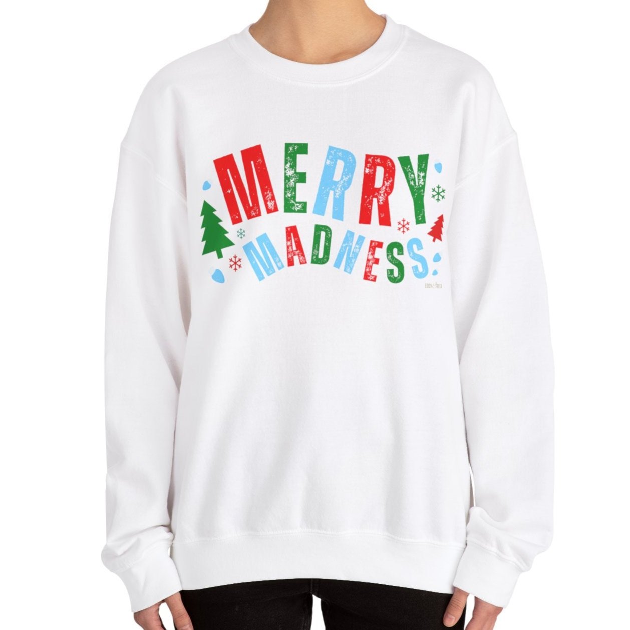 Women's Heavy Sweatshirt – "Merry Madness" Fun and Festive Christmas Graphic Sweatshirt