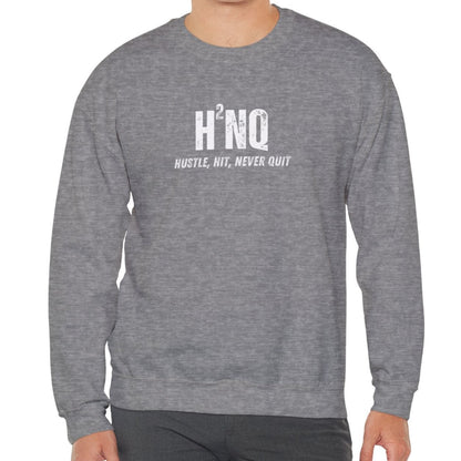 Men's Heavy Sweatshirt – "Hustle Hit Never Quit" Motivational Graphic Sweatshirt