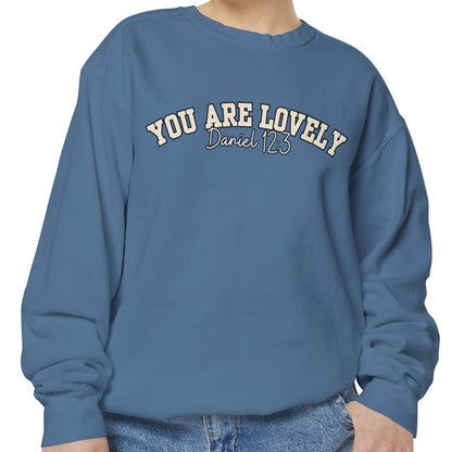 Women's Comfort Colors Sweatshirt with 'You Are Lovely' Inspired by Daniel 12:3 - Eddy and Rita