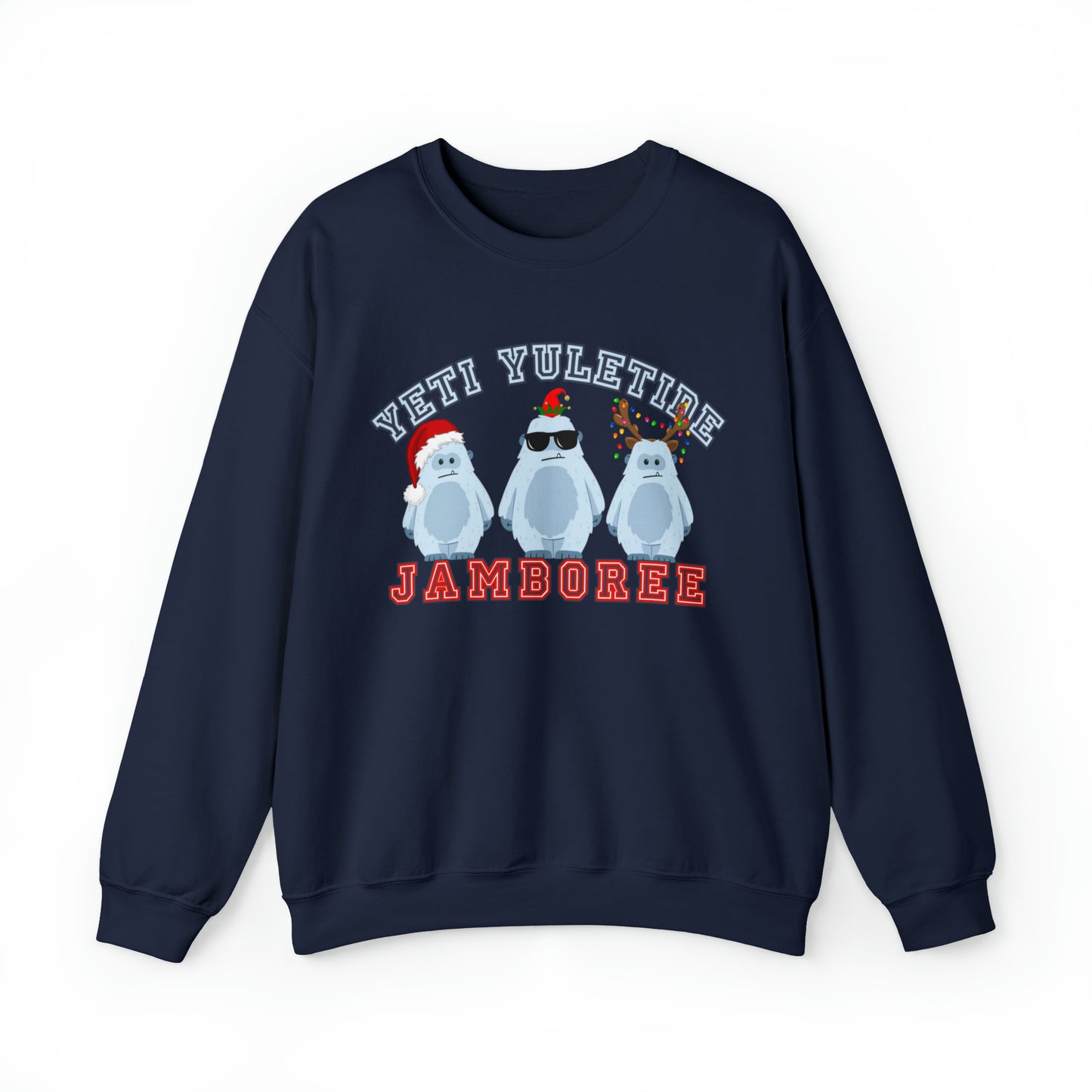 Yeti Yuletide Jamboree: FestiveYeti Yuletide Jamboree: Festive Women's Sweatshirt with Christmas Yetis - Eddy and Rita