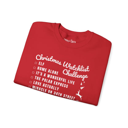 Women’s Heavy Sweatshirt – “Christmas Watchlist Challenge” | Cozy and Festive Holiday Apparel