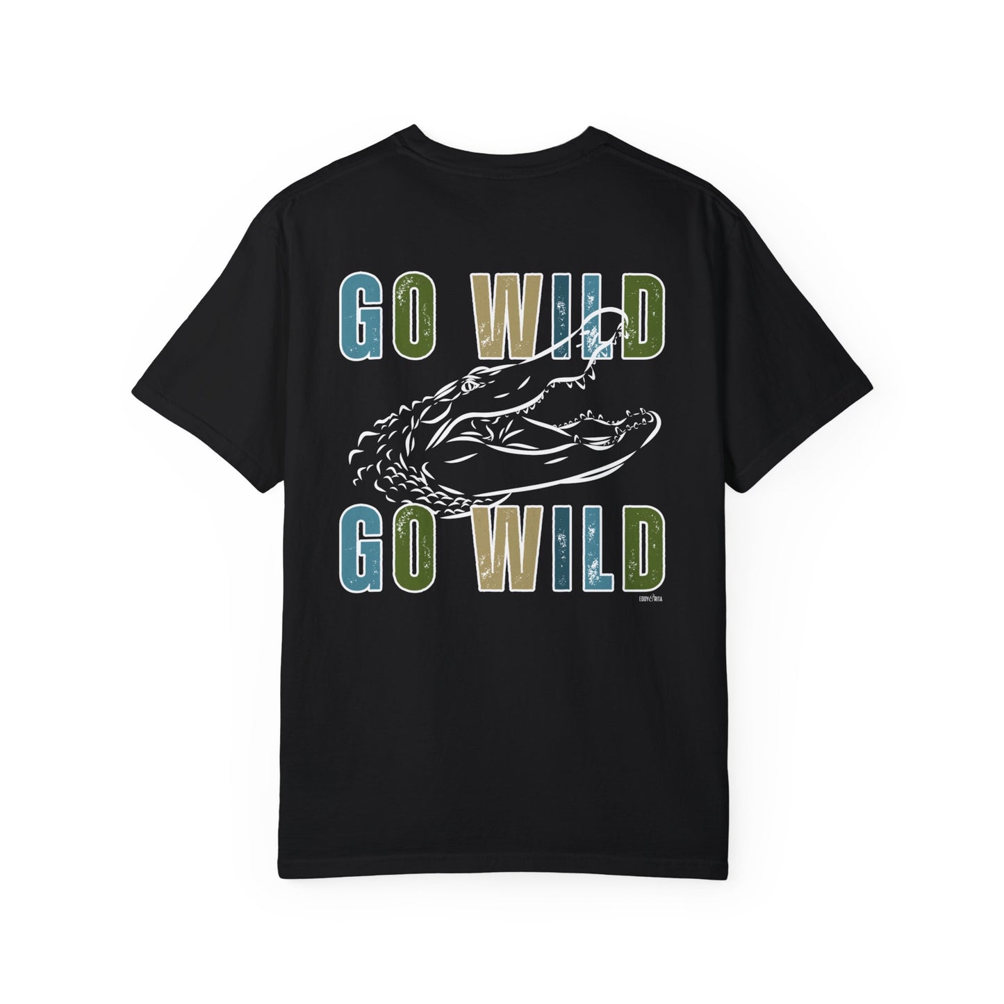 Eddy and Rita Men's Comfort Colors T-Shirt - "Go Wild" Alligator Graphic Tee