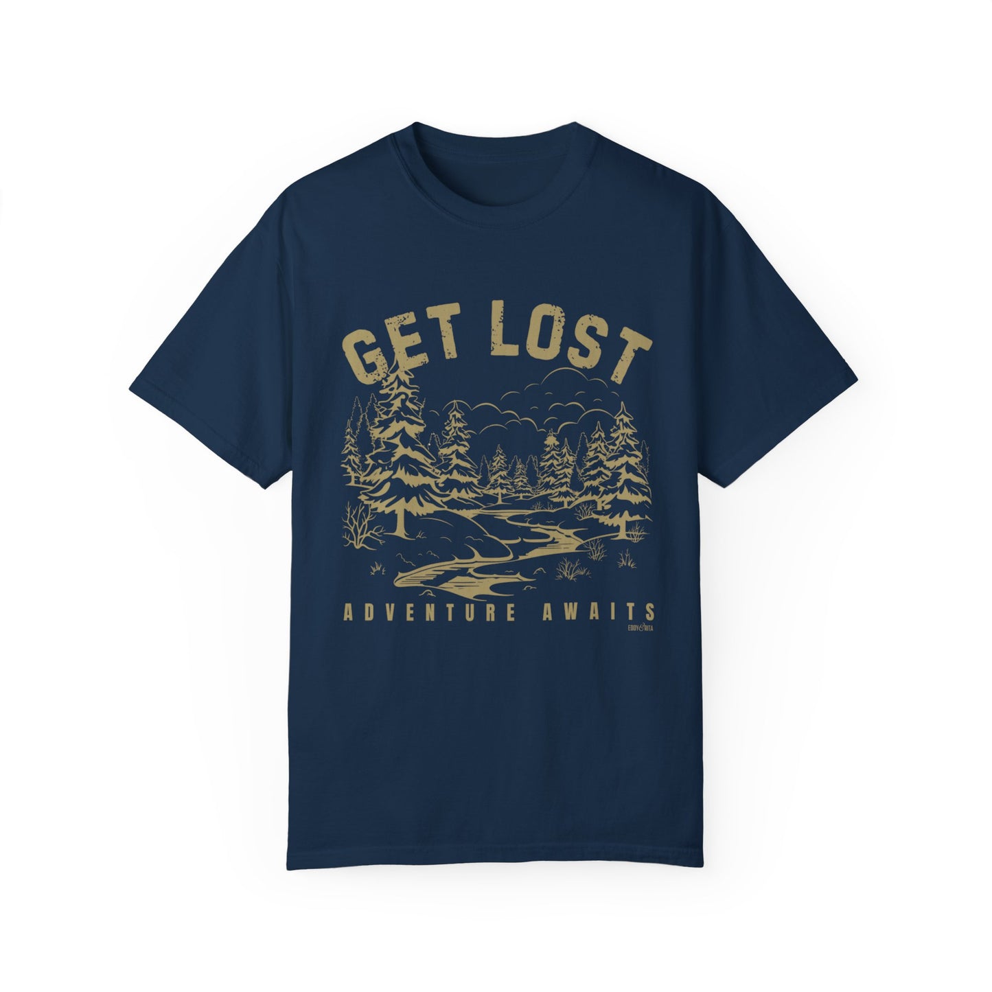 Eddy and Rita Unisex Comfort Colors T-Shirt - "Get Lost" Scenic Mountain Scape Graphic Tee