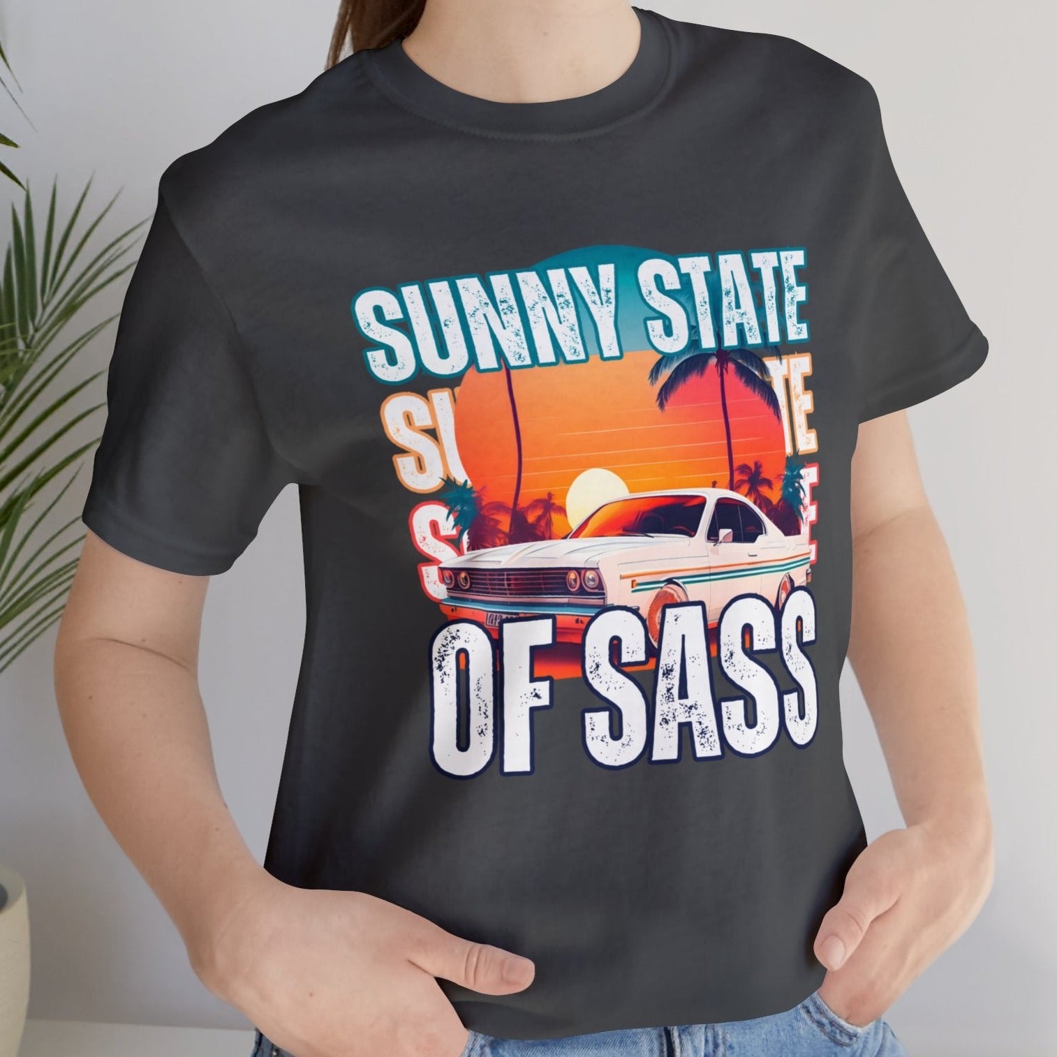 Sunny State of Sass Retro Car Women's Bella Canvas T-shirt - Eddy and Rita