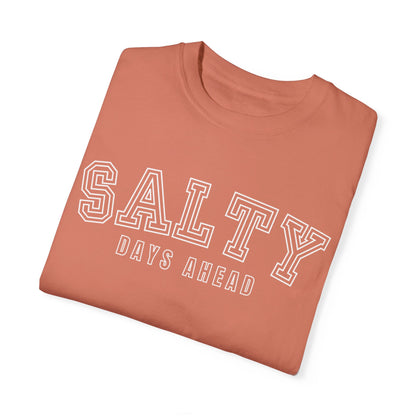 Eddy and Rita Women's Comfort Colors T-Shirt - "Salty Days Ahead" Beach Graphic Tee