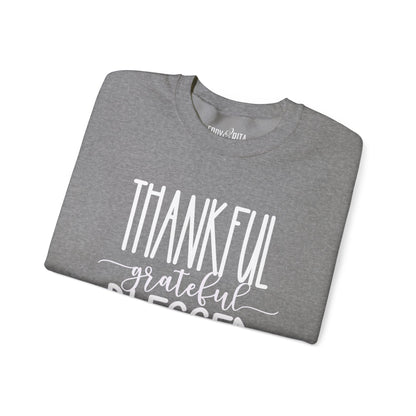 Women’s Heavy Sweatshirt – “Thankful Grateful Blessed” | Cozy and Inspirational Pullover for Everyday Comfort