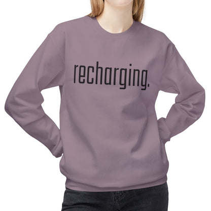 Recharging Women's Midweight Fleece Crewneck Sweatshirt for Self Care - Eddy and Rita